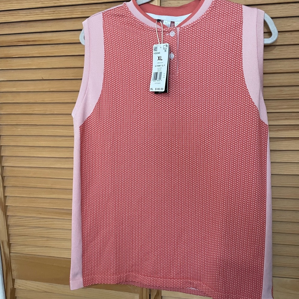 Adidas Golf shirt. Orange Red with patttern. XL